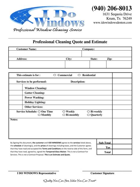 Window Cleaning Proposal Template